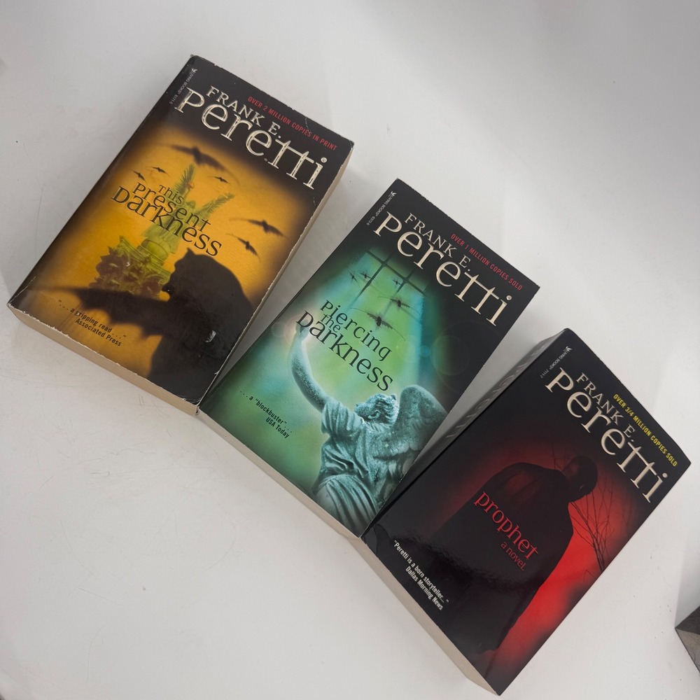 Frank E Peretti Book Trilogy Darkness Series Prophet Christian Fiction Paper